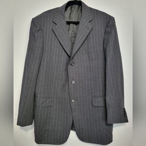 Ermenegildo Zegna High Perfomance Pinstripe Wool Blazer Grey Size 52R